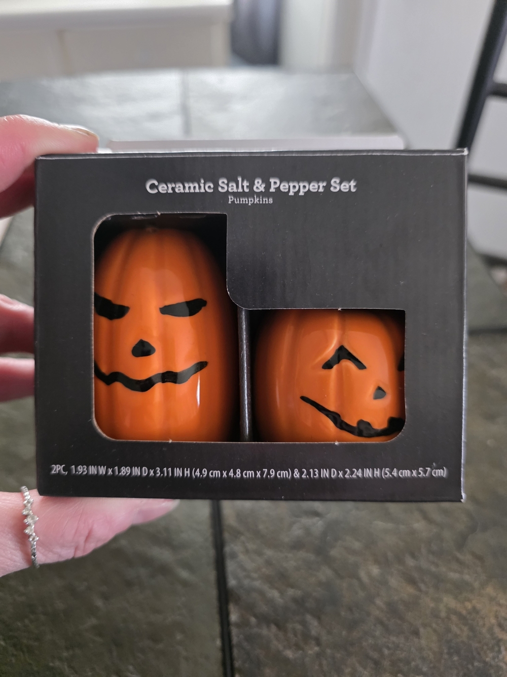 Ceramic Pumpkin Salt & Pepper Set - Orange -
